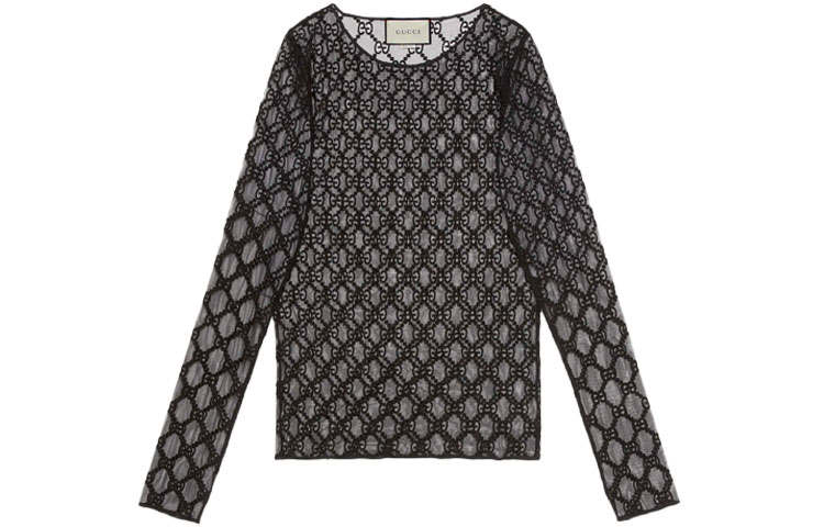 GUCCI T Shirts Women's Black Crew Neck Thin
