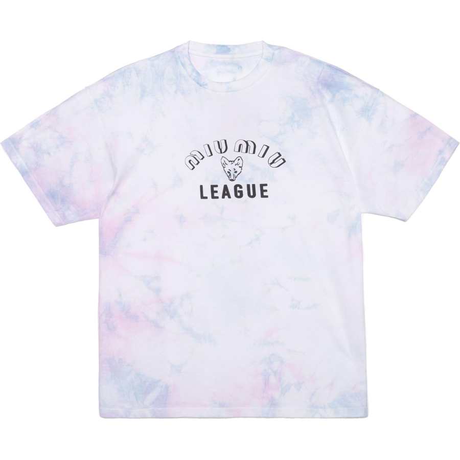 MIU MIU Drop Shoulder Sleeve T Shirt Women's Snow Pink