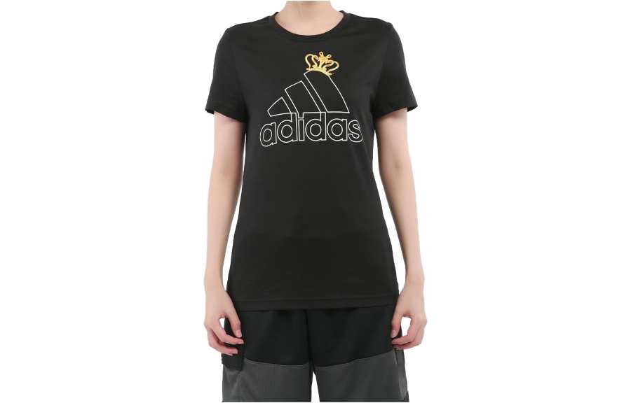 Adidas Adidas T Shirts Women's Black Crew Neck Moderate Other