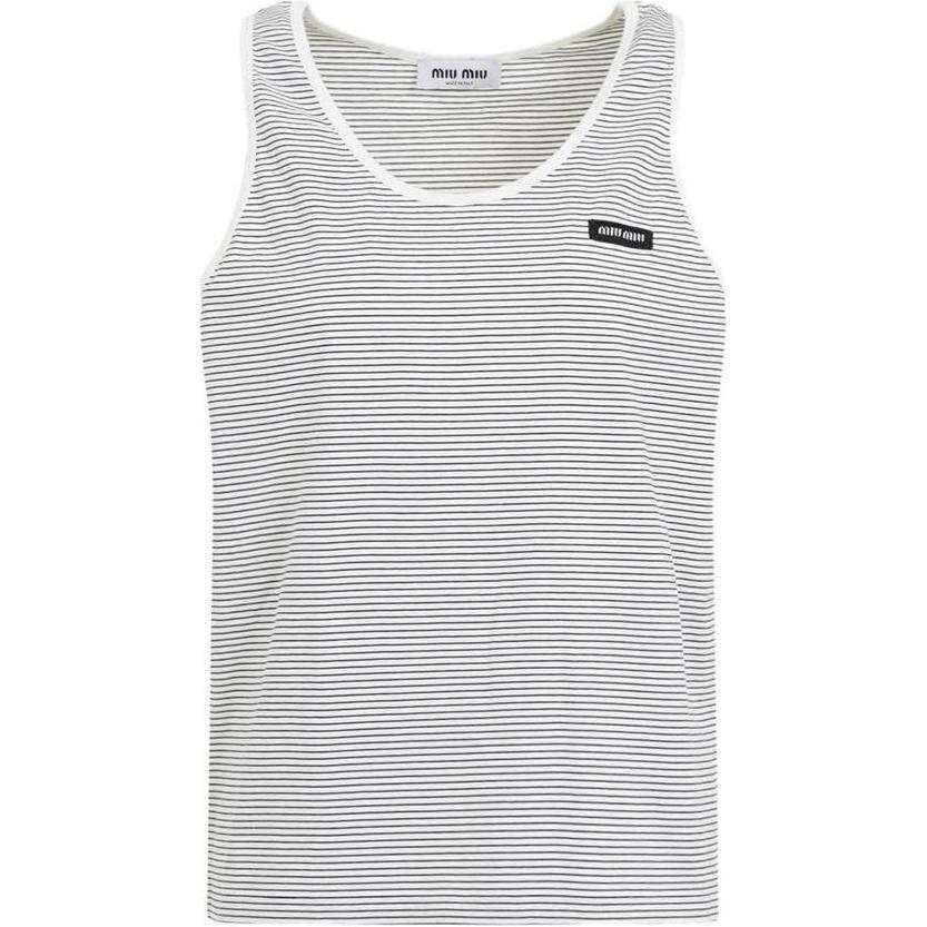 MIU MIU Striped Sleeveless Tank Top