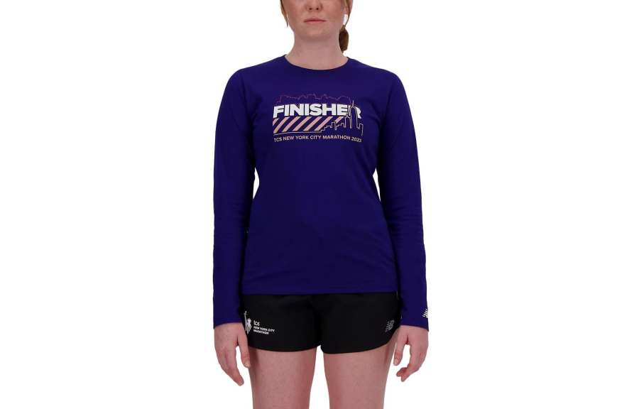 New Balance New Balance T Shirts Women's Blue Crew Neck Moderate Straight Fit