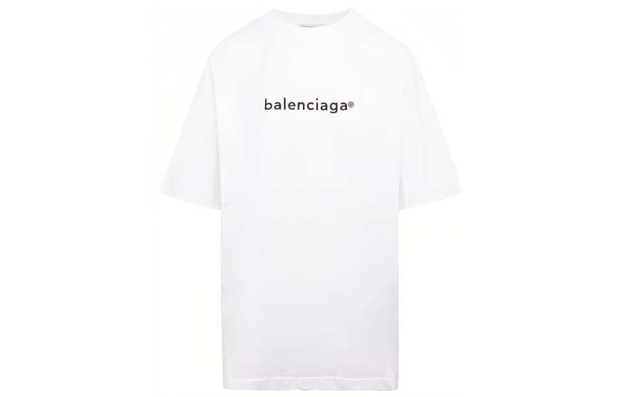 Balenciaga SS21 Drop Shoulder Sleeve T Shirt Women's White