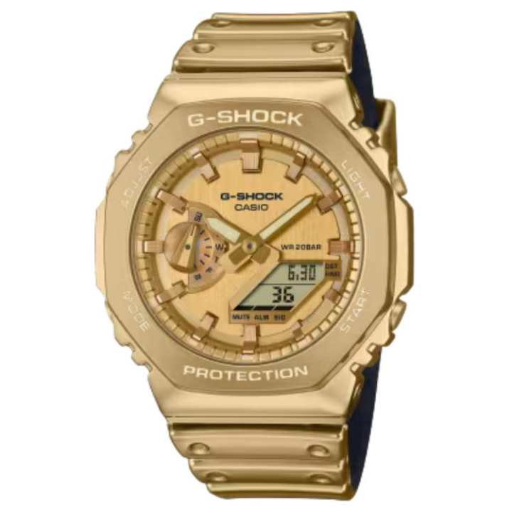 CASIO CASIO G STEEL 200m Waterproof Quartz Movement Rubber Strap Watch Unisex Gold Dial