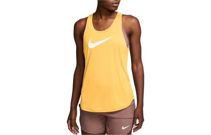 Nike Nike T Shirts Women's Yellow Crew Neck Moderate Straight Fit