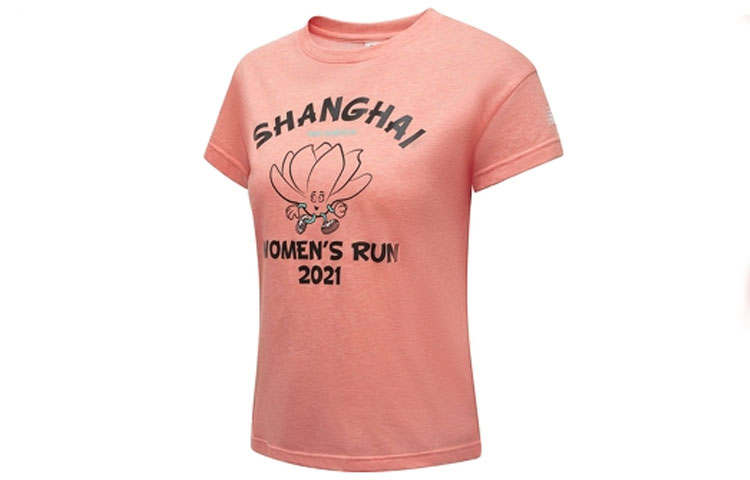 New Balance New Balance T Shirts Women's Coral Crew Neck Moderate Straight Fit