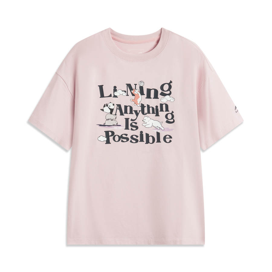 Li-Ning Li Ning Sports Life Collection T Shirt Women's Light Blush Pink