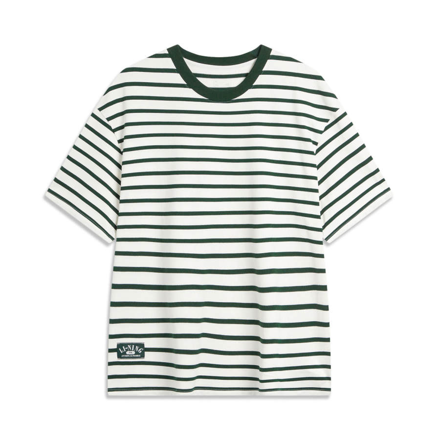 Li-Ning Li Ning Sports Fashion Collection T Shirt Unisex Ivory/Vintage Green