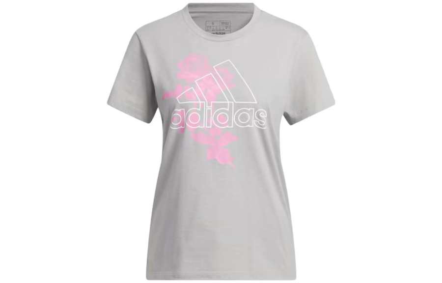 Adidas Adidas T Shirts Women's Gray Crew Neck Moderate Straight Fit