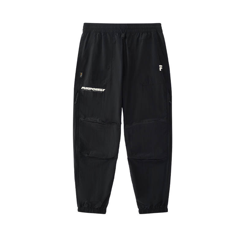 FILA FUSION Casual Pants Men's Jet Black Moderate Cuffed Pants