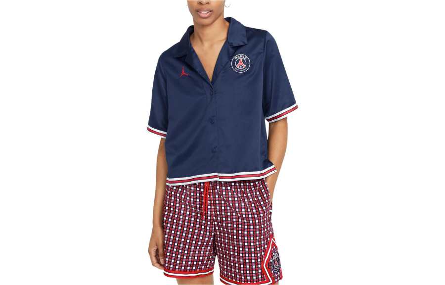 Jordan Jordan T Shirts Women's Blue Lapel Moderate Straight Fit