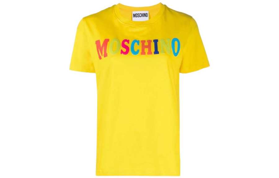MOSCHINO T Shirts Women's Yellow Crew Neck