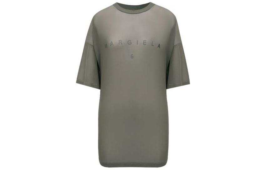 MM6 Maison Margiela SS22 Drop Shoulder Sleeve T Shirt Women's Khaki