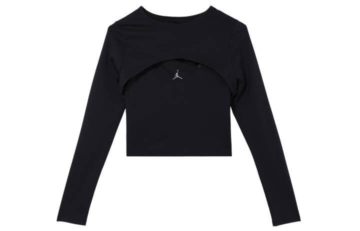 Jordan Jordan T Shirts Women's Black Crew Neck Moderate Straight Fit