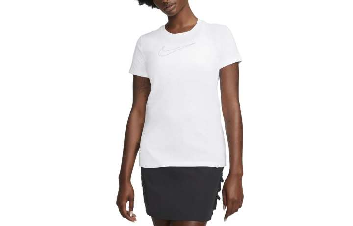 Nike Nike T Shirts Women's White Crew Neck Moderate Straight Fit