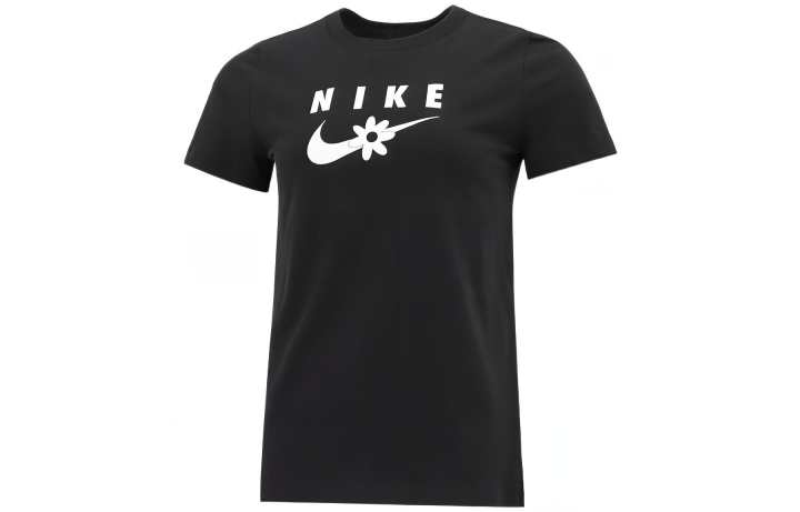 Nike Nike T Shirts Women's Black Crew Neck Moderate Straight Fit