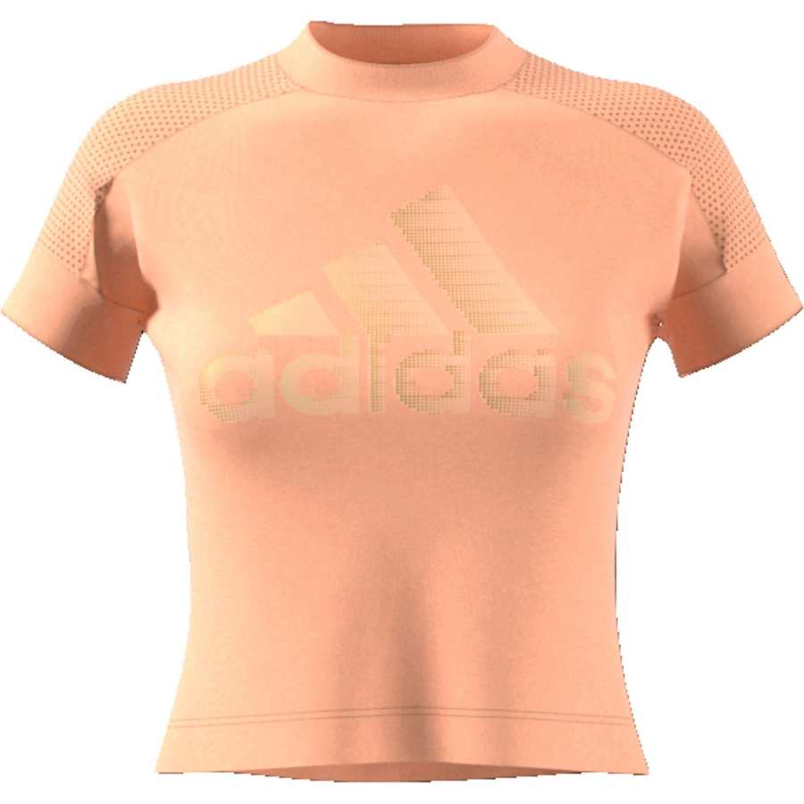 Adidas Adidas T Shirts Women's Orange Stand Collar Moderate Nipped In Waist