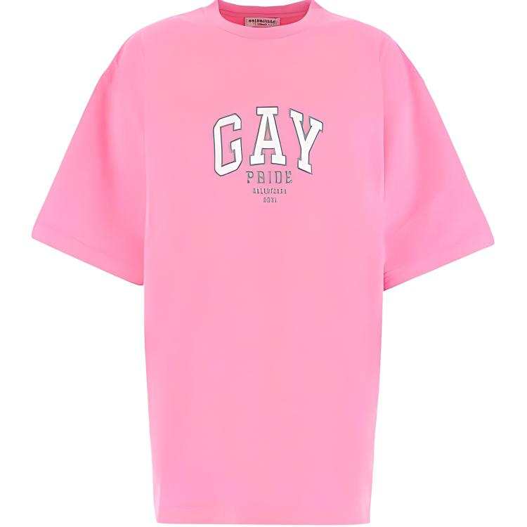Balenciaga T Shirt, Loose Fit Women's Pink
