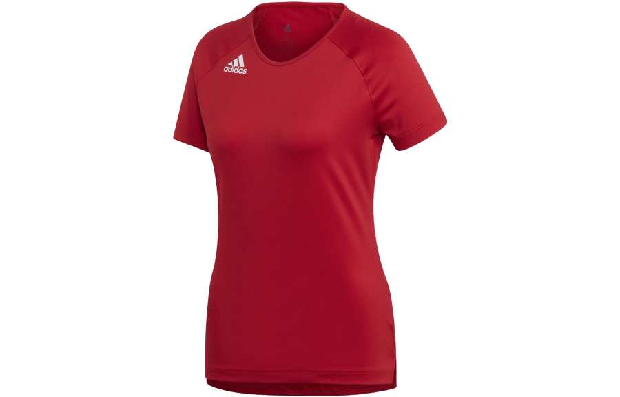 Adidas Adidas T Shirts Women's Red Crew Neck Moderate Straight Fit