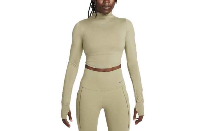 Nike Nike T Shirts Women's Olive Half Turtleneck Moderate Straight Fit