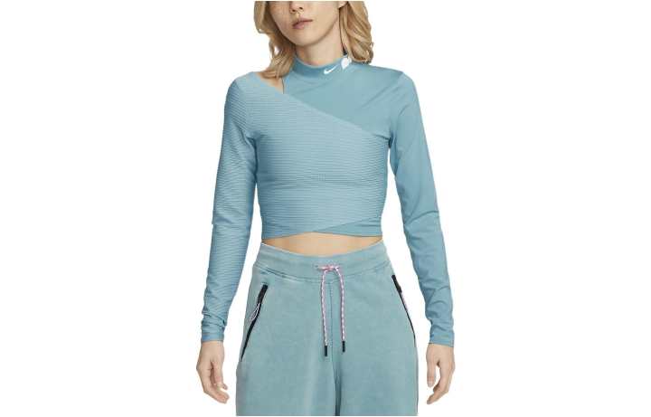 Nike Nike Crop Tops Women's Blue Turtleneck Moderate