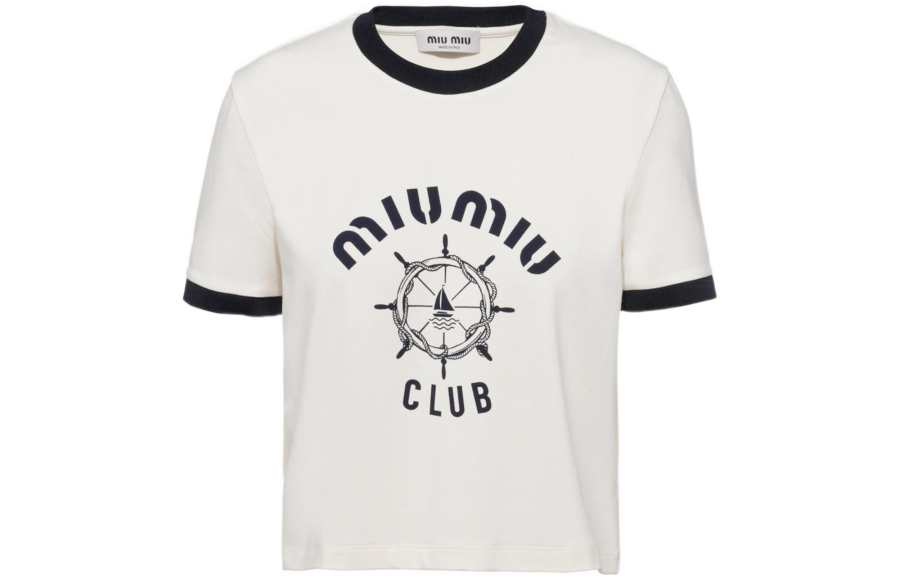 MIU MIU 【Previous Season】Sail Club cotton T-shirt