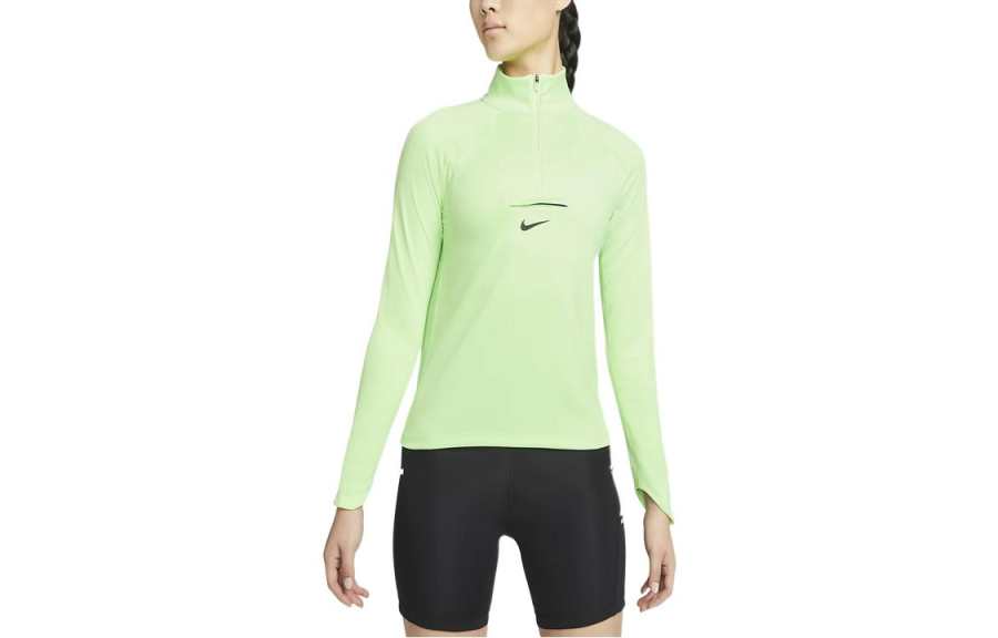 Nike Nike T Shirts Women's Green Stand Collar Moderate Straight Fit