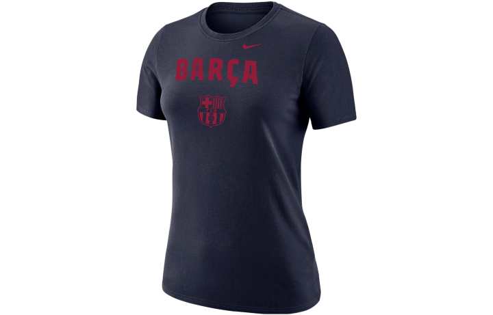 Nike Nike T Shirts Women's Marine Blue Crew Neck Moderate Straight Fit