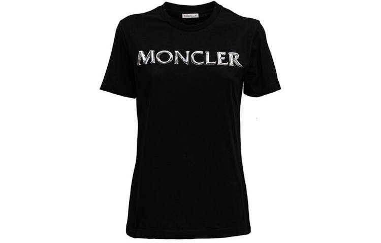 Moncler FW22 T Shirts Women's Black Crew Neck Moderate