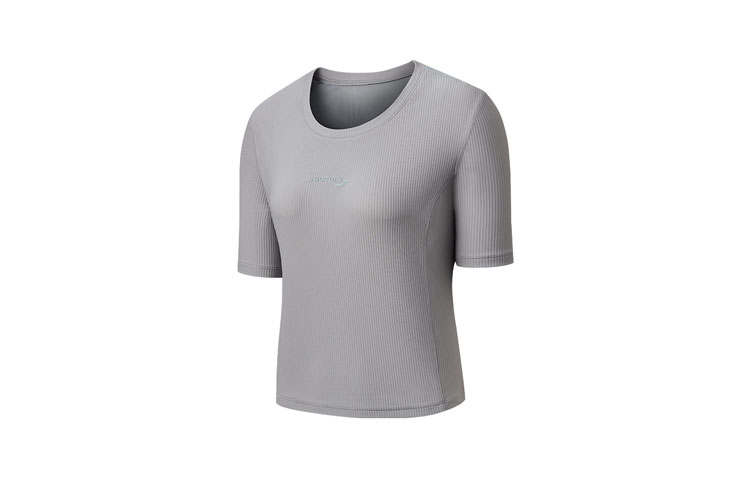 Saucony T Shirts Women's Light Gray Crew Neck Moderate Straight Fit