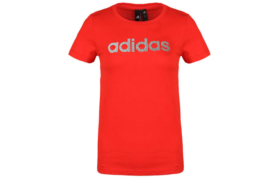 Adidas Adidas T Shirts Women's Red Crew Neck Moderate Straight Fit
