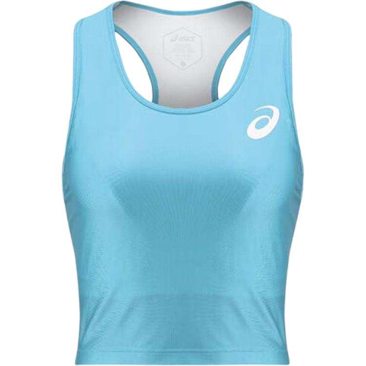 ASICS Tank Tops Women's Blue U Neck Moderate Racerback