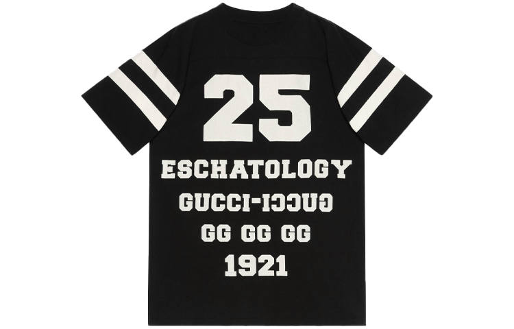 GUCCI 1921 SS21 Crew Neck Loose Fit Straight Fit Short Sleeved T Shirt Women's Black