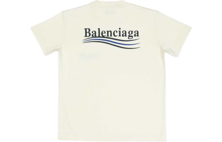 Balenciaga Regular Sleeve T Shirt Women's Beige Slim Fit