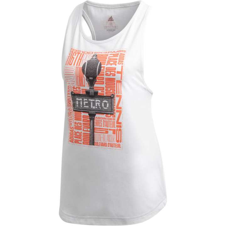 Adidas Adidas Tank Tops Women's White Crew Neck Moderate Racerback