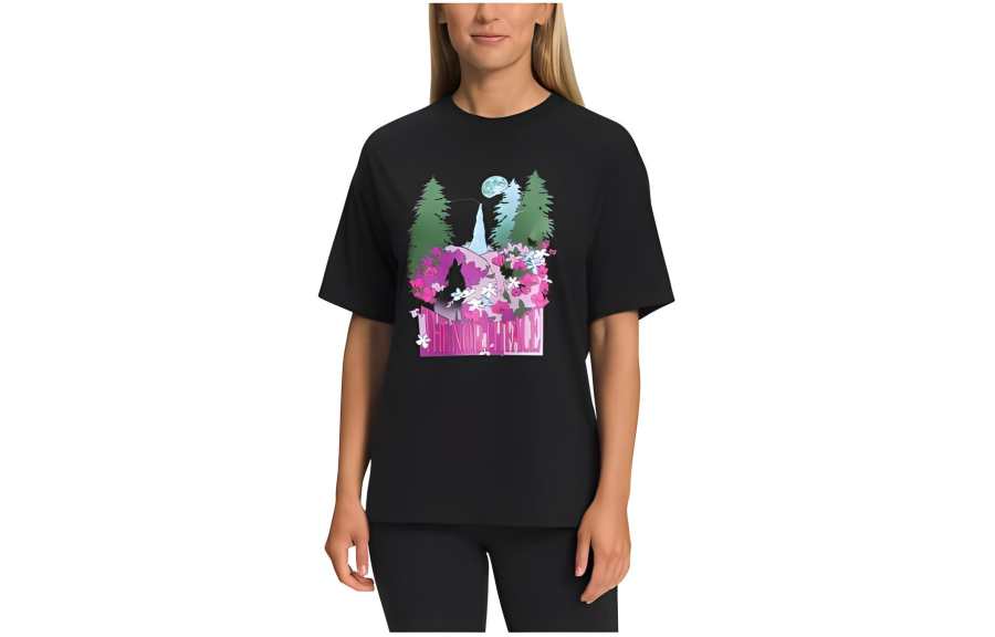 THE NORTH FACE T Shirts Women's Black Crew Neck Moderate Straight Fit