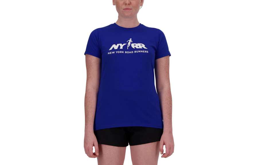 New Balance New Balance T Shirts Women's Royal Blue Crew Neck Moderate Straight Fit