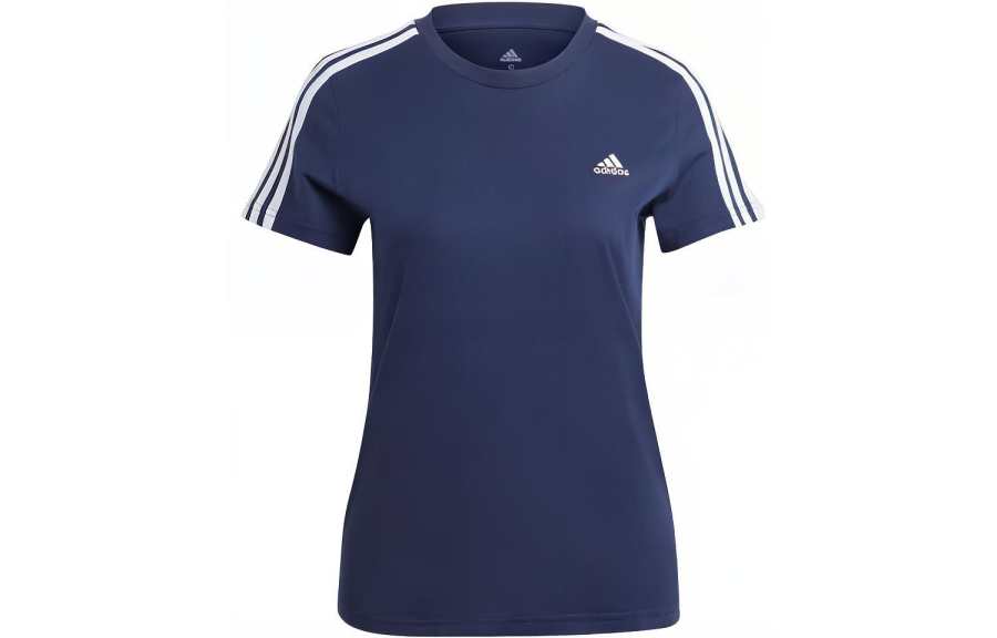 Adidas Adidas Essentials Slim 3 Stripes T Shirt T Shirt Women's Dark Blue