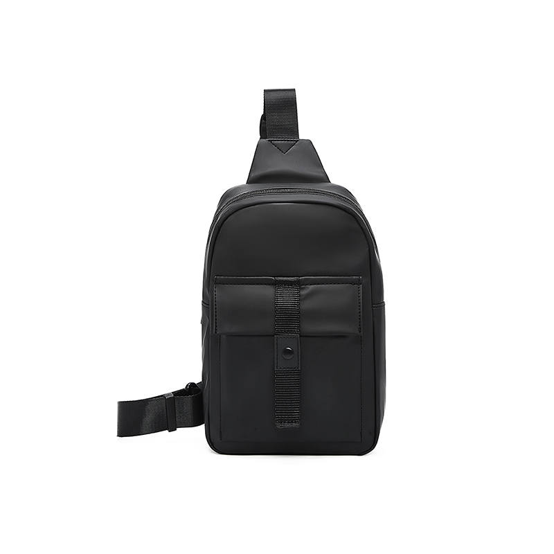 LAORENTOU Synthetic Leather Sling Bag Men's Black