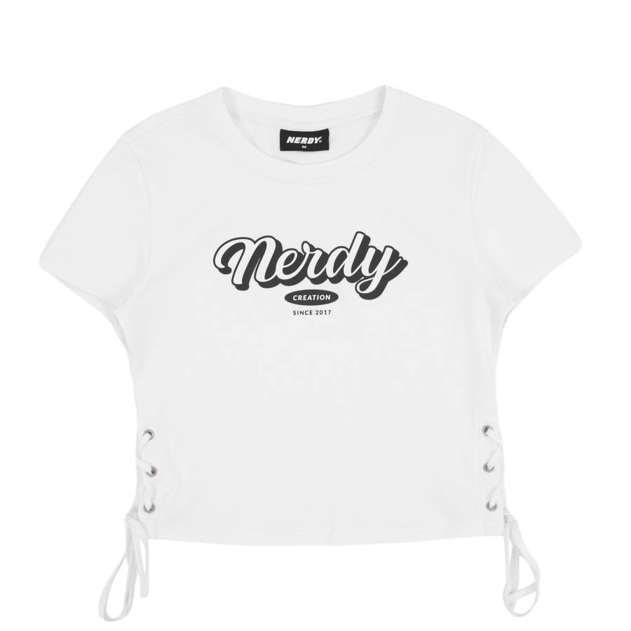Nerdy T Shirts Women's White Crew Neck Moderate Nipped In Waist
