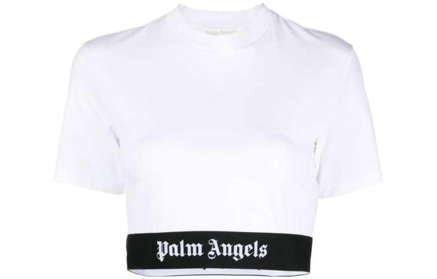 PALM ANGELS Logo underband Cropped T shirt