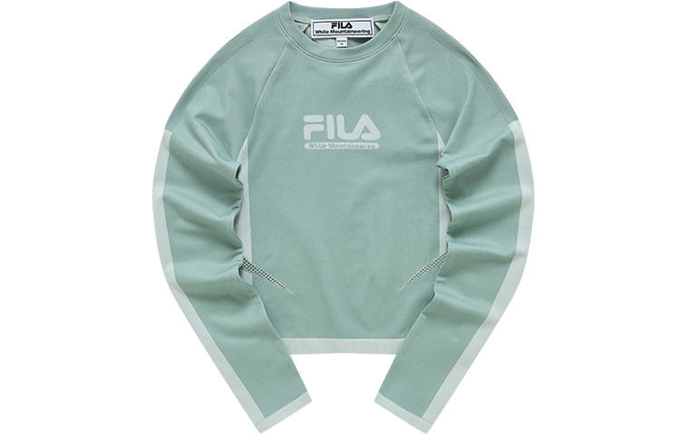 FILA FUSION x White Mountaineering Drop Shoulder Sleeve T Shirt Women's Spring Tang Green
