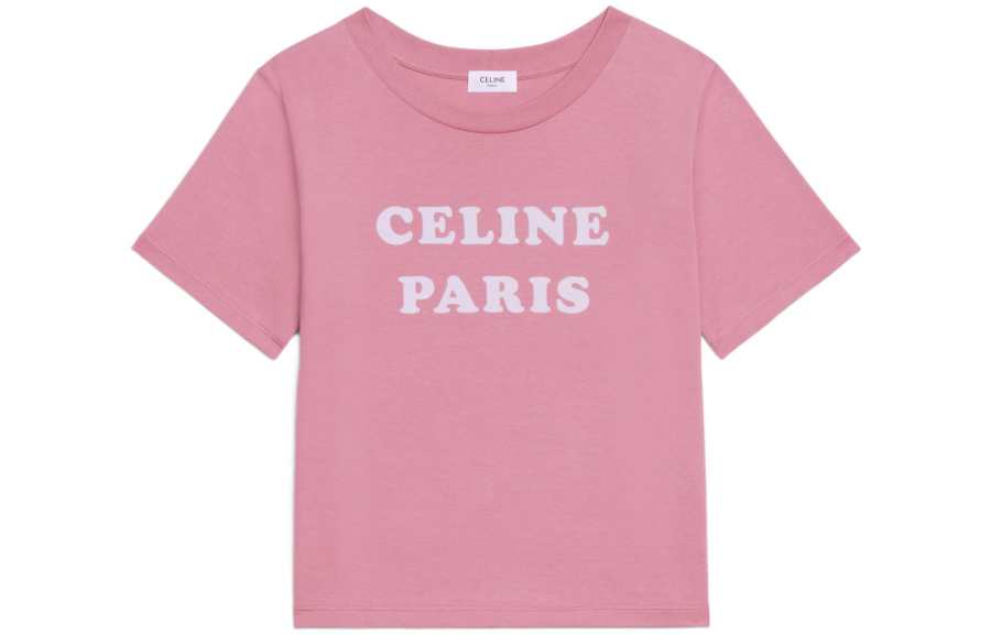 CELINE T Shirts Women's Pink Crew Neck Moderate Other