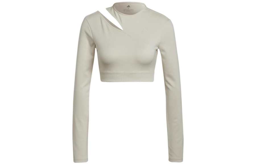Adidas Adidas T Shirts Women's Light Yellow Crew Neck Straight Fit