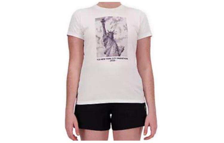 New Balance New Balance T Shirts Women's White Crew Neck Moderate Straight Fit