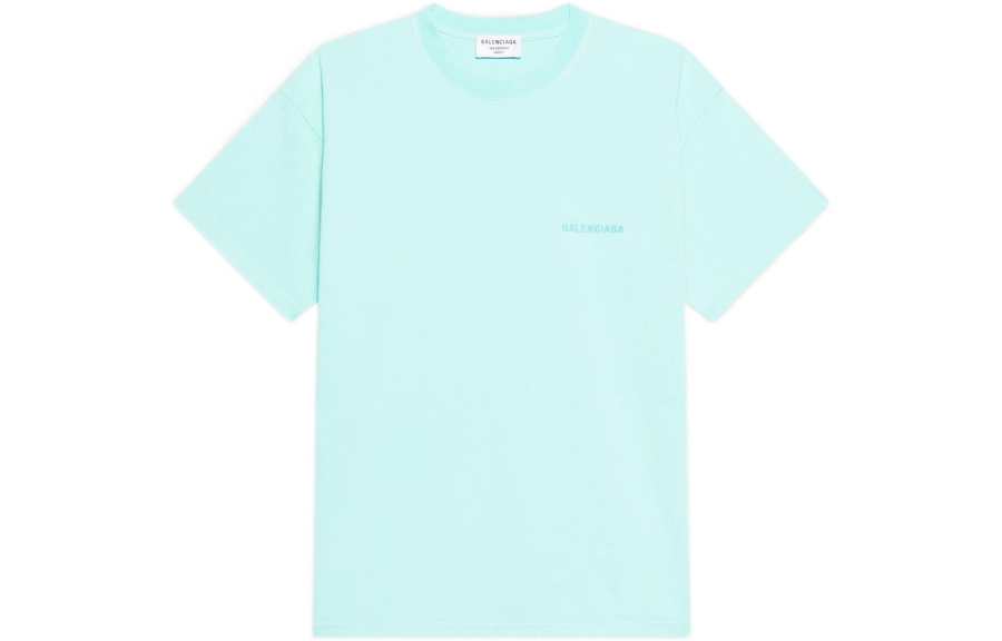 Balenciaga BB ICON T Shirt Women's Light Green Loose Fit