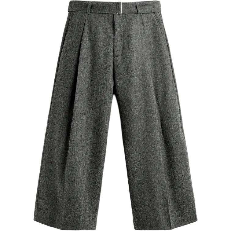 ZARA Harry Lambert Casual Pants Unisex Gray Moderate Wide Leg Pants