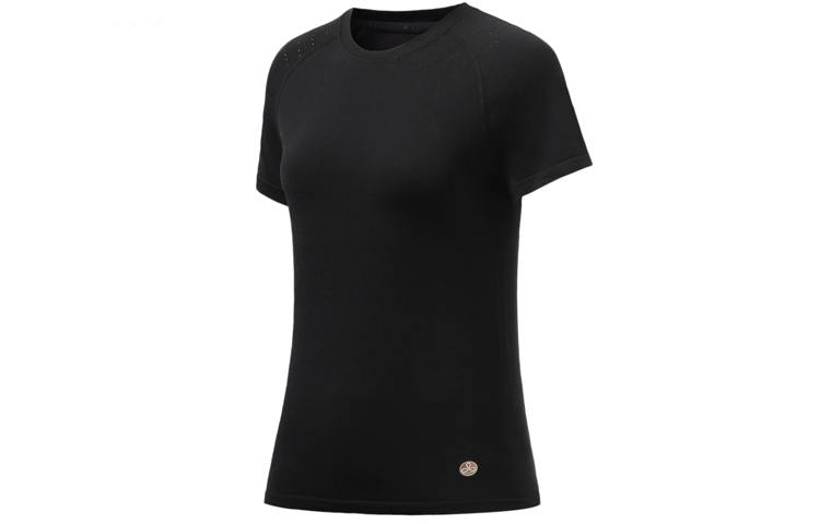 Li-Ning Li Ning T Shirts Women's Black Crew Neck Moderate
