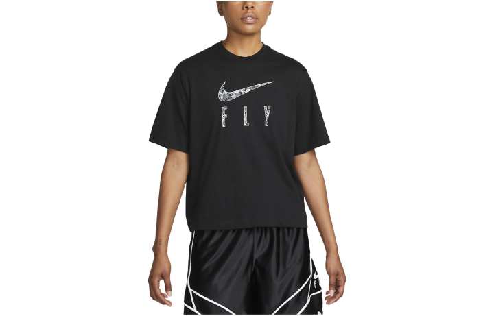 Nike Nike T Shirts Women's Black Crew Neck Moderate Straight Fit