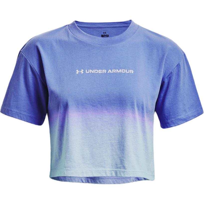 Under Armour Crop Tops Women's Baza Blue Crew Neck Moderate