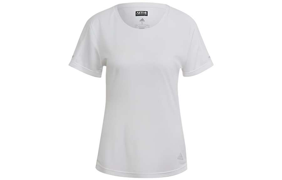 Adidas Adidas Running T Shirts Women's White Crew Neck Moderate Straight Fit